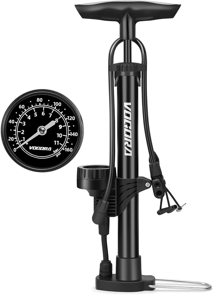 bomba-de-bicicletas-409mrm-1.jpg VOGORA Bomba Bicicleta, Inflador Bicicletas con manometro Hinchador Bicicleta para Ruedas con válvula Presta y Schrader, Portátil Mancha para Bicicleta Alta presión para Todas : Amazon.es: Deportes y aire libre - Imagen 1