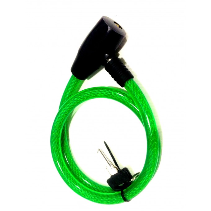 candado-para-bici-976dsa-1.jpg Candado Cable Flexible Bici y Patinete 80 cm Verde - Imagen 1