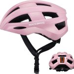 ROCKBROS Casco de Bicicleta con Luz LED para Hombre Mujer, 55 60 cm | 3 Modos de Luz, Transpirable, Ajustable y con Forro Desmontable para Ciclismo de Carretera y MTB, Rosa : Amazon.es: