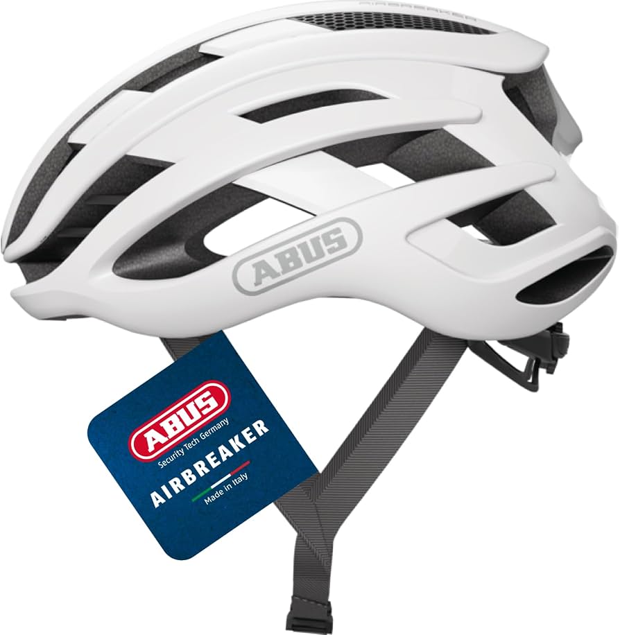 cascos-abus-carretera-678mil-1.jpg ABUS Casco de ciclismo de carretera AirBreaker casco de ciclismo de alta gama para ciclismo profesional para adolescentes y adultos casco para hombre y mujer blanco, talla M : - Imagen 1