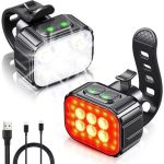 Faro delantero para bicicleta, recargable por USB, resistente al agua IP65, LED con foco, 8+12 modos, súper brillante, para iluminación delantera y trasera.