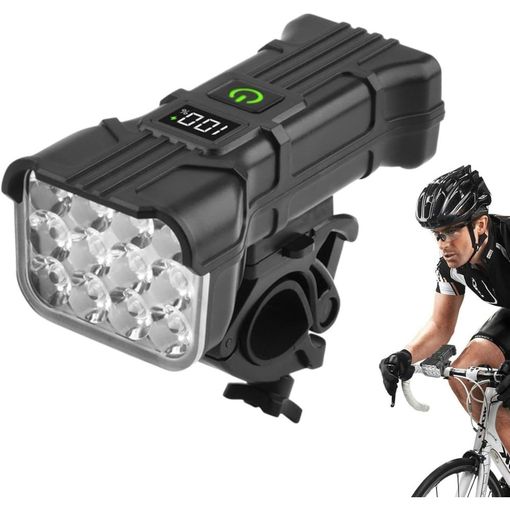 foco-para-bicicleta-688bsk-1.jpg Luces Led Para Bicicleta, Foco De 12 Leds, Faro Delantero Impermeable Luz De Seguridad Para Bicicletas, Funcion Power Bank con Ofertas en Carrefour | Ofertas Carrefour Online - Imagen 1