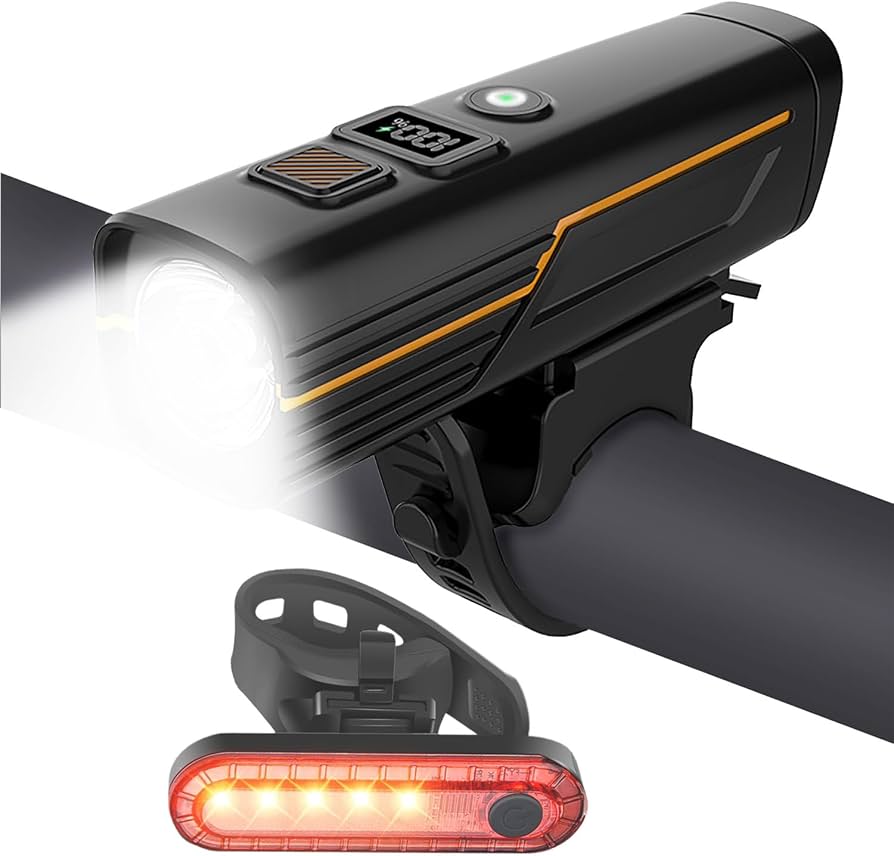 linterna-bicicleta-317wyc-1.jpg EBUYFIRE Luces para Bicicleta con Sensor de Luz y Pantalla Digital,Set de Luces LED Recargables para Ciclismo,Luz Delantera y Trasera Super Brillante Linterna Frontal para Bicicleta,Luz Trasera (1) : Amazon.es: Coche - Imagen 1