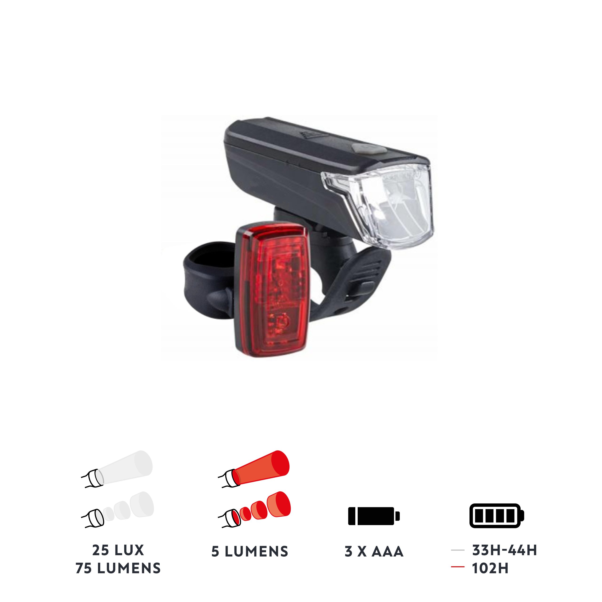 luces-bicicleta-decathlon-144ckf-1.jpg Luces bicicleta LED ST 110 Delantero / Trasero con pilas - Imagen 1