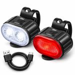 Juego de luces de bicicleta delantera y trasera de 200 y 50 lúmenes