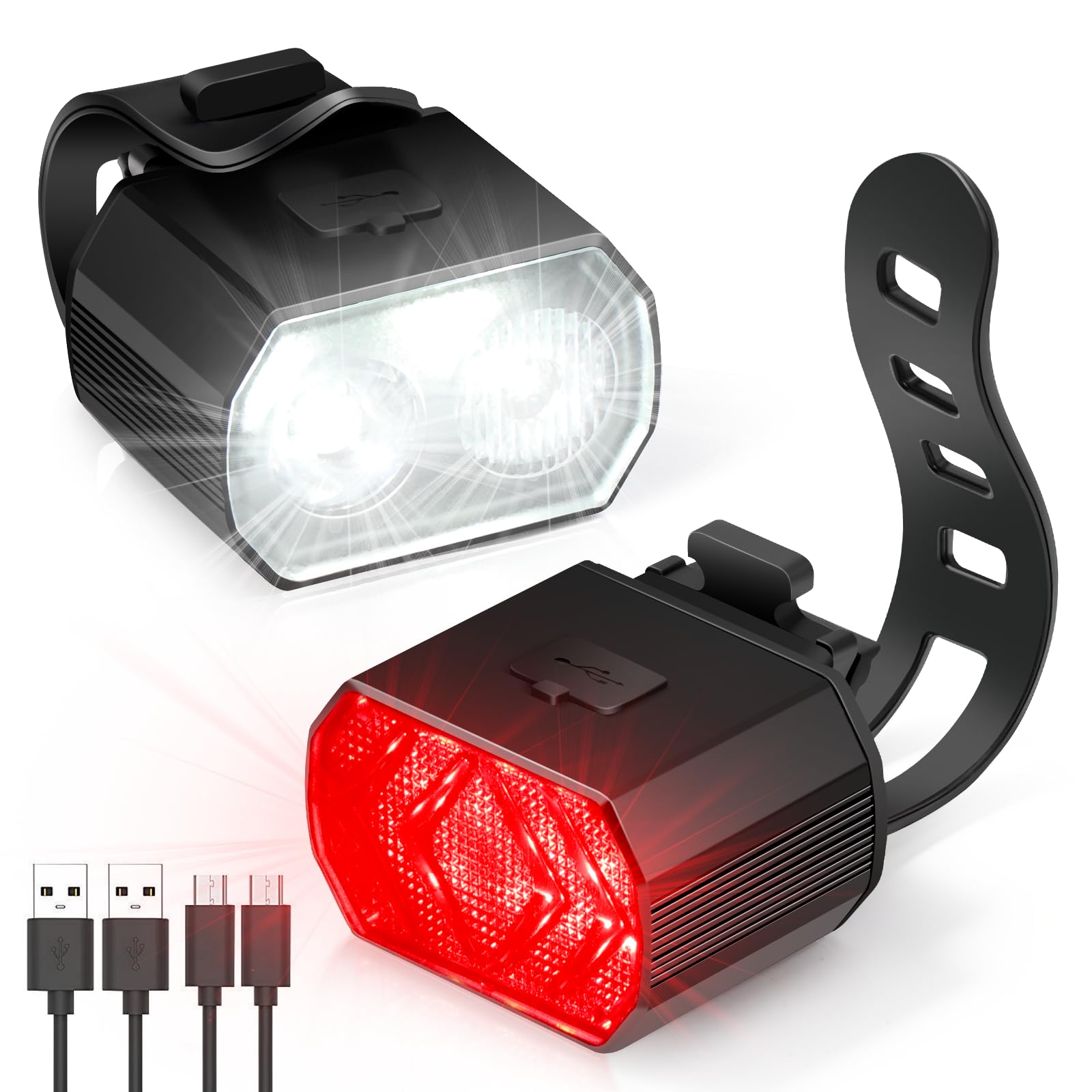 luces-delanteras-para-bicicleta-661rla-1.jpg Blendura Luces Bicicleta Delantera y Trasera, USB Recargable, 6+6 Modos | Luces para ciudad y ocio, montaje sin herramientas, visibilidad de día y noche, para bicicleta urbana, carretera y MTB : Amazon.es: - Imagen 1