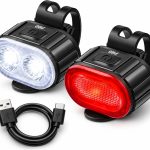 Juego de luces LED para bicicleta, blancas y rojas, de 200 y 50 lúmenes