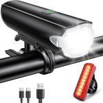 2026 New 1200LM Luz Bicicleta de Gran Angular, 3+5 Modos & Impermeable IP65 | Luz Bici Recargable por USB con Larga Autonomía, Duradera Luces Bicicleta Delantera y Trasera para Ciclismo Carretera/Montaña :
