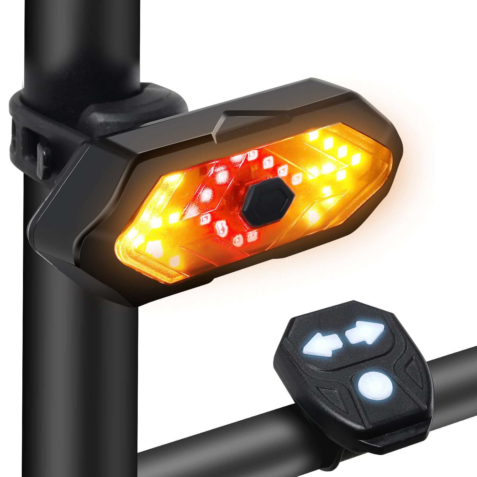 luz-trasera-bici-carretera-950vxl-1.jpg EBUYFIRE Luz Trasera Bicicleta Potente Led con señal de Giro, 5 Modos | luz bicicleta trasera Remotas Inalámbricas indicadores de dirección, intermitentes bicicleta Impermeable : Amazon.es: Deportes y aire libre - Imagen 1