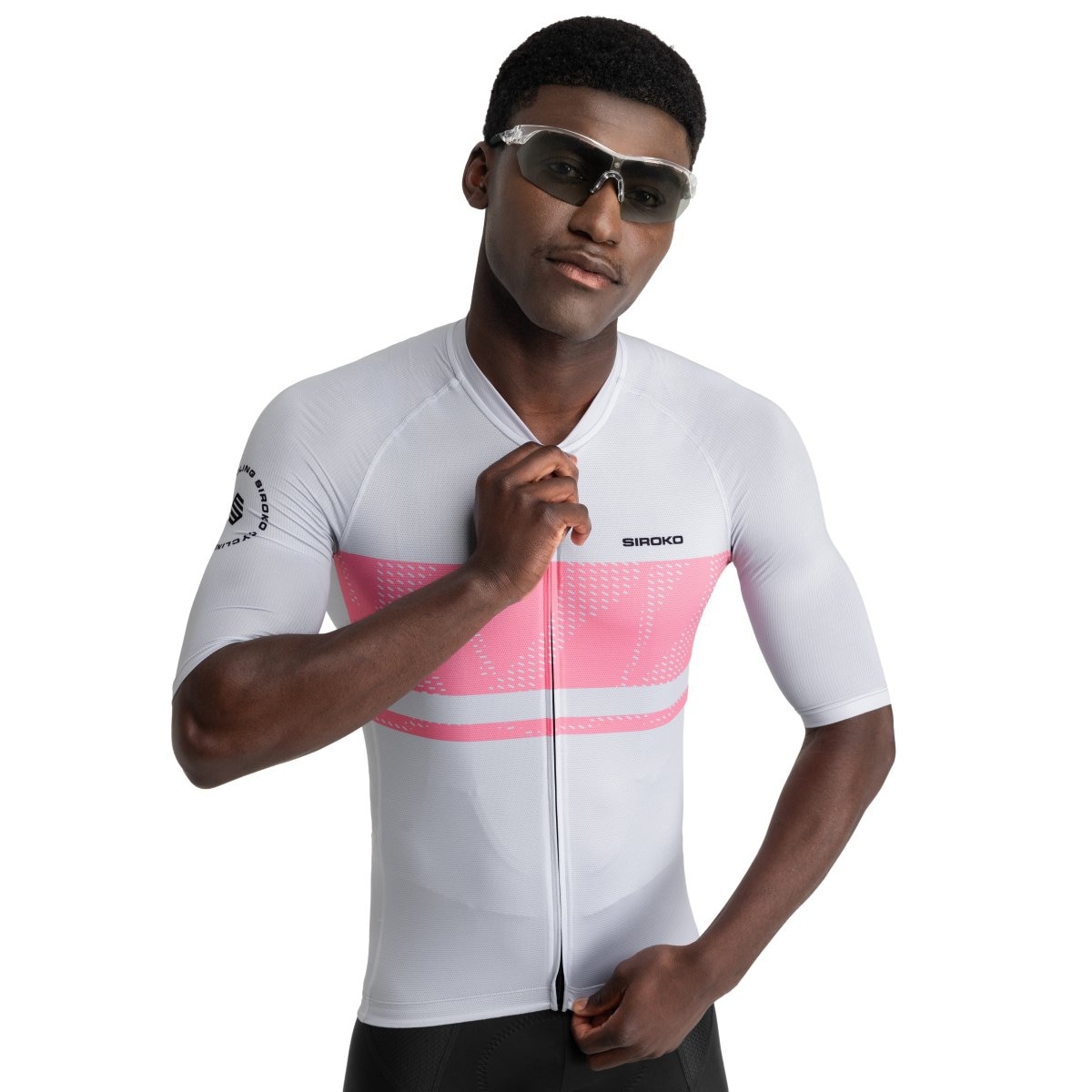 maillot-manga-corta-210hpk-1.jpg Maillot de manga corta hombre ultraligero M3 Siroko Rosa / Blanco · El Corte Inglés - Imagen 1