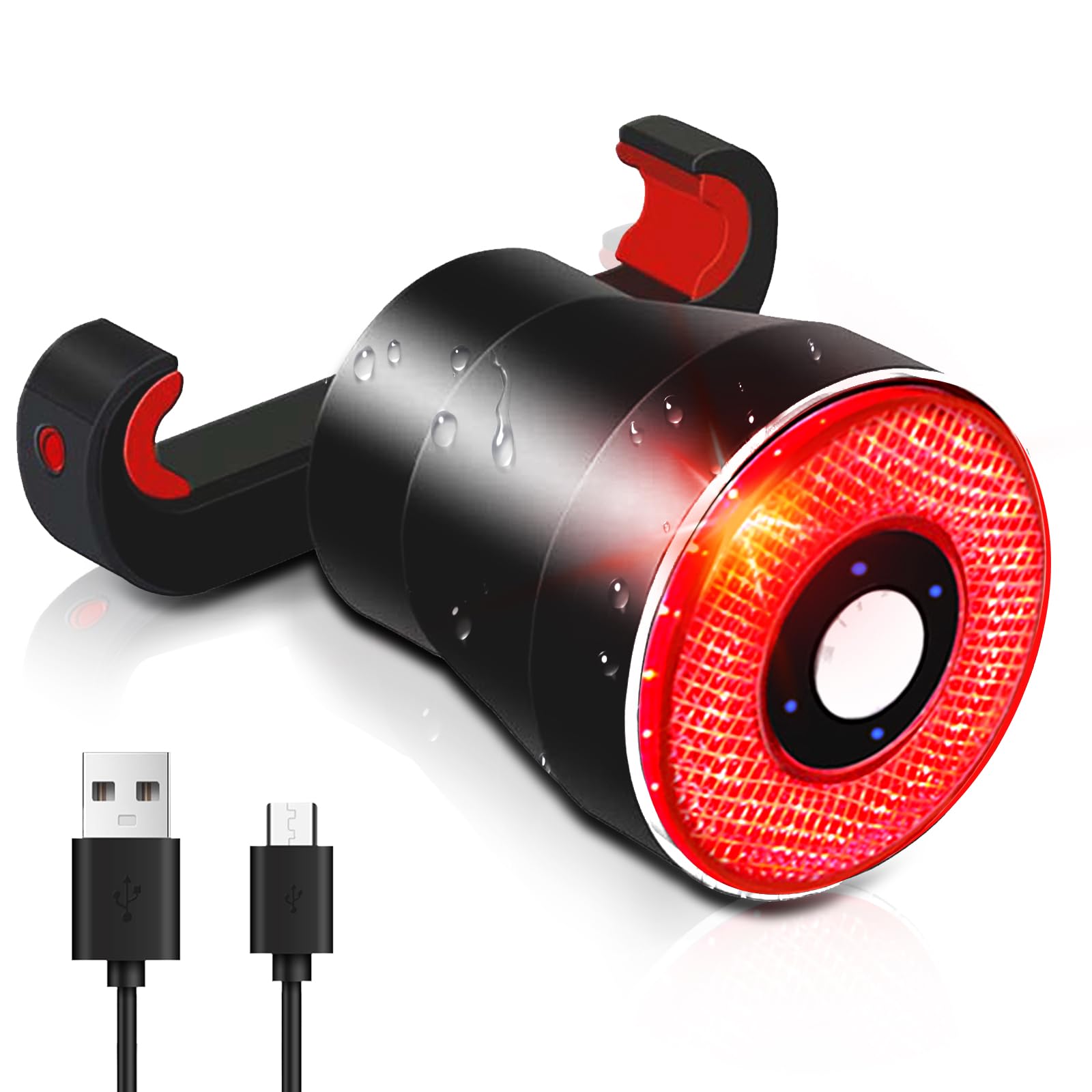 mejor-luz-trasera-bici-441siu-1.jpg EBUYFIRE Luz Trasera de Bicicleta Inteligente Recargable USB, Super Brillante Rojo Luz LED Bici, Impermeable, Faro Trasero Bici para Máxima Seguridad de Ciclismo (Rojo) : Amazon.es: Deportes y aire libre - Imagen 1