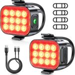 ISEYOU Luz Trasera Bicicleta[2 Pack], Luz Trasera Bici Potente LED con 6 Modos, IP65 Impermeable, Recargable USB C, Fácil de Instalar, Lámpara Led de Advertencia Seguridad para Casco, Patinete, Bike : Amazon.es: Deportes